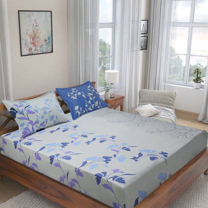 Flipkart Perfect Homes Cotton King Flat 210 TC Abstract Bedsheet