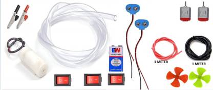 SCI-MEK Mini Water Pump 3-6 V DC Water Pump,1 Meter Pipe,2 Toy Motor,2 Fan, Educational Electronic Hobby Kit