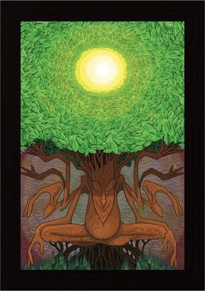 Psychedelic Kalpataru Tree Framed Poster Paper Print