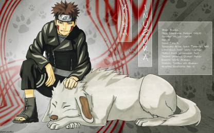 Athah Anime Naruto Akamaru Kiba Inuzuka 13*19 inches Wall Poster Matte Finish Paper Print
