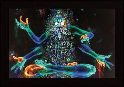 Shiva Psychedelic Art Framed Poster Paper Print