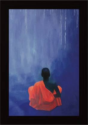 Buddhist Monk Painting Framed Poster Paper Print