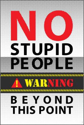 No Stupid People Beyond This Point Poster Paper Print