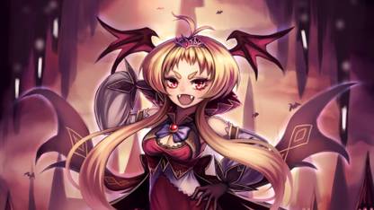 Athah Anime Original Demon Twintails Wings Fangs Girl 13*19 inches Wall Poster Matte Finish Paper Print