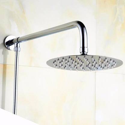 LOGGER - Round Ultra Slim Shower Head (8 Inches) with Round Shower Arm (15 Inches) (L5002008-L5012008-1A) Shower Head