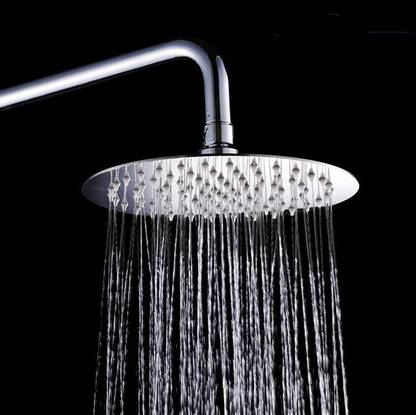 LOGGER - Round Ultra Slim Shower Head (8 Inches) with Round Shower Arm (15 Inches) (L5002008-L5012008-1B) Shower Head