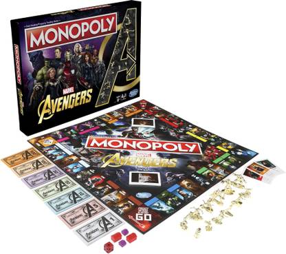 Monopoly Marvel Avengers Edition Board Game for Ages 8 and Up Money & Assets Board Game