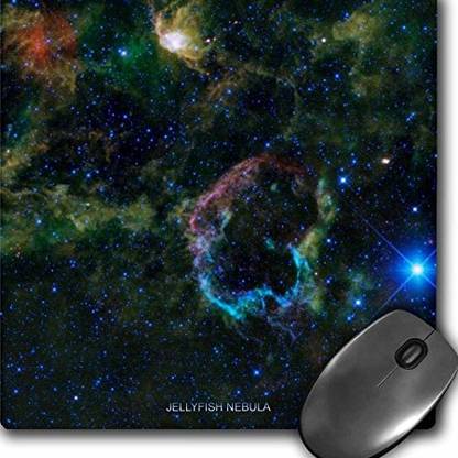 3dRose Mouse Pad, Galaxy and Nebula Jellyfish mp Non Slip Base Dual Sided Mousepad