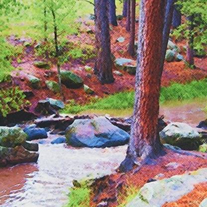 3dRose Mouse Pad, The Stream That Goes Through The Pines in Dixie Non Slip Base Dual Sided Mousepad