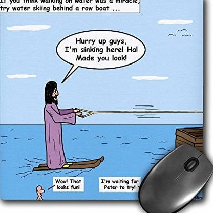 3dRose Jesus Water Skiing Mouse Pad, by mp Mousepad