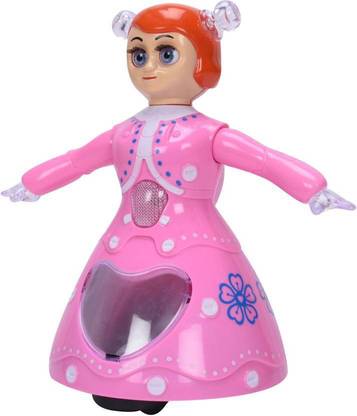 Toyvala Cute Dora doll Rotate 360 Degree with Light & Sound Pink