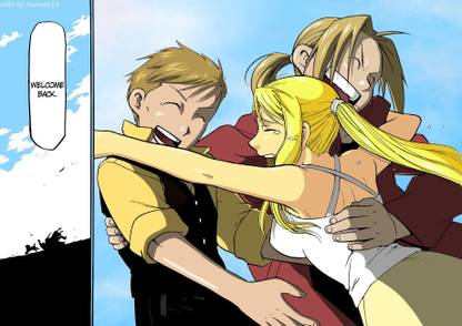 Athah Anime FullMetal Alchemist Fullmetal Alchemist Edward Elric Alphonse Elric Winry Rockbell 13*19 inches Wall Poster Matte Finish Paper Print