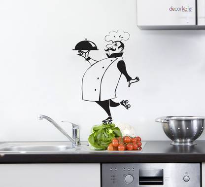 Stickers Mart 62 cm kitchen fat chef wall stickers Removable Sticker