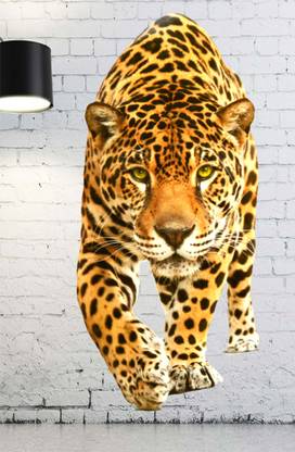 Radheykrishnadecor 60 cm LION 3D Cartoon PVC Vinyl Wall Sticker Self Adhesive Sticker