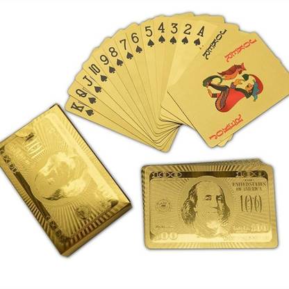 PaxMore High Quality Luxury Custom 24K Gold Foil Plated Cover Playing Cards