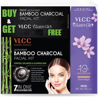 VLCC Activated Bamboo Charcoal Facial kit + Glamglow