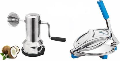 Kreyam's Roti Maker/Papad Maker Machine and SS Meduwada Maker with Stand Roti/Khakhra Maker