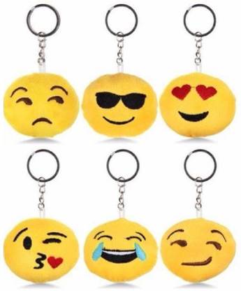 ECSTASY Smiley Emoji Pack of 6 Keychain Key Chain