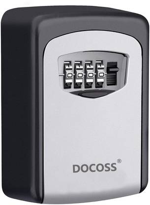 DOCOSS Metal Key Safe Wall Mounted Storage Key Box with Password Lock Combination Lock