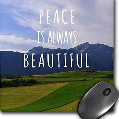3dRose Peace is always Beautiful Walt Whitman peaceful inspiring Non Slip Base Dual Sided Mousepad