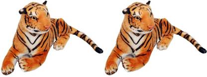 HM Teddy Soft Toy Stuffed Tiger Brown Pack Of 2  - 11 inch