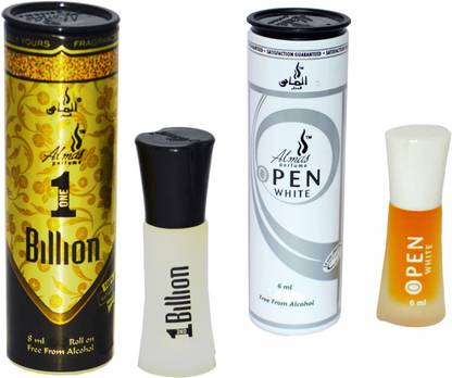 Almas 1 BILLION and OPEN WHITE UAE fascinating fragrance pocket Floral Attar