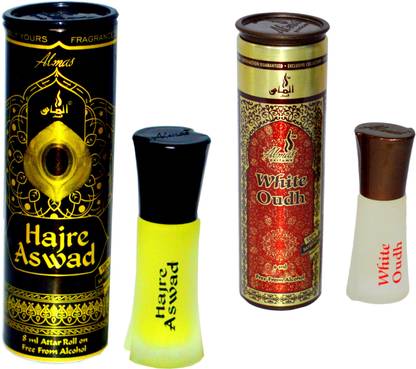 Almas HAJRE ASWAD and WHITE OUDH UAE fascinating fragrance pocket Floral Attar