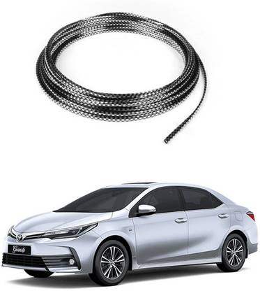 PROEDITION (10 Meter) (Colour-Black Silver) 1022 Car Beading Roll For Bumper, Grill and Garnish Cover, Window
