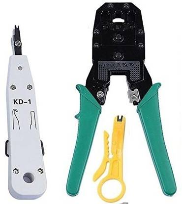 EXPERTRONICS Impact Punch Down Tool for Seating Wire Into Terminal Cable Multifunction Modular Crimping Tool Cable Wire Cutter Stripper Manual Crimper