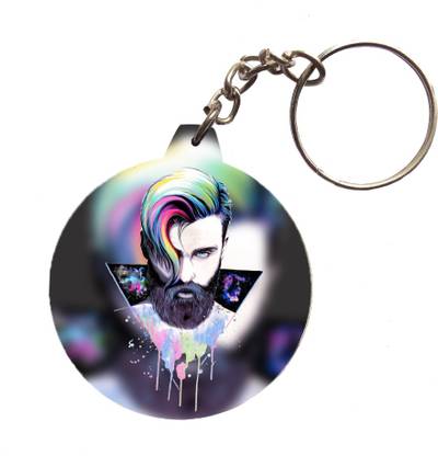 Cowo Gabru Beard men Stylish look Wooden Keychain Key Chain