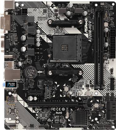 ASRock A320M-HDV R4.0 AM4Socket Micro-ATX AMD A85X Chipset DDR4 Motherboard for Desktop, Workstation, Server