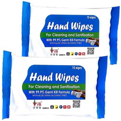 SHi Hand Wipes Pack of 30 wipes (15 wipes x 2 packets) Price in India ...