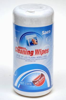 Saco Screen Cleaning Wipes - 100 Tissues for Computers