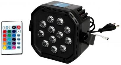 Big Deeper 60W DJ LED Par Flood Light with 12 LEDs for use in Home Party; Festivals; Live Shows and Stage Lighting with 24 Keys Remote Control Shower Laser Light