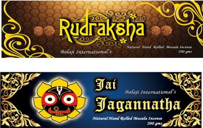 Balaji International Combo of Jai Jagganath and Rudraksha Hand rolled Agarbatti rudraksha, jai jagganath