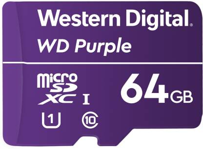 WD Surveillance Micro SD 64 GB MicroSDXC Class 10 80 Mbps  Memory Card