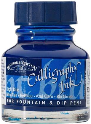 Winsor & Newton Calligraphy Ink - Bottle of 30 ML - Light Blue (350)