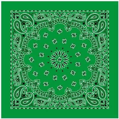 Bismaadh 100% Cotton Western Paisley Bandanas DD-456 ["Green"] Handkerchief