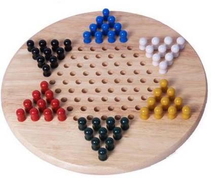 Classic Games Collection Chinese Checkers with Wood Pegs Strategy & War Board Game