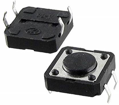 e4u Tact key Switch Size 12 x 12 x 5mm - 10 No's Electronic Components Electronic Hobby Kit