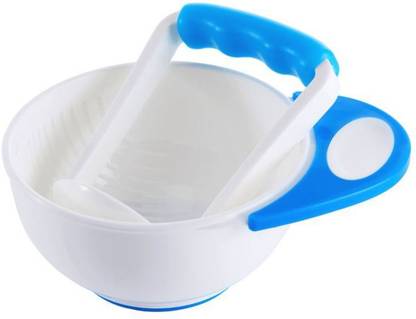 FISHER-PRICE Firm Grip Food Masher, Serve & Feeding Bowl | Easy to Carry, Sterilize & Travel  - Polypropylene
