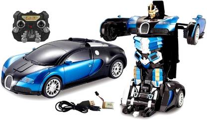 Branded 1:16 2 in 1 Deformation Remote Control Robert Car (Blue)