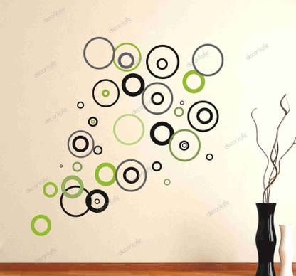 SUDARSHAN STICKER 122 cm Retro Bubbles Green Wall sticker Self Adhesive Sticker