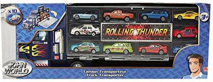 John world Hamleys Truck Transporter with 10 Cars, Multi Color