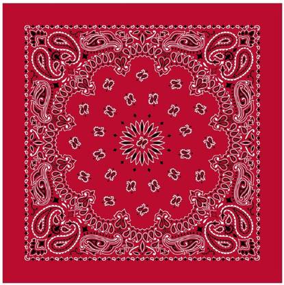 Bismaadh 100% Cotton Western Paisley Bandanas AA-85 ["Red"] Handkerchief