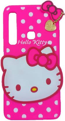 RKMG Back Cover for Samsung Galaxy A9 (2018) | Cute 3D Cartoon Printed Smiley Hello Kitty Soft Silicone Pendant Case