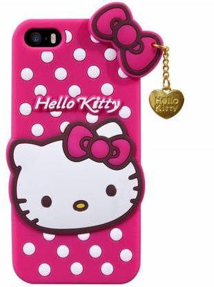 RKMG Back Cover for iPhone 5G / 5S / SE | Cute 3D Cartoon Printed Smiley Hello Kitty Soft Silicone Pendant Back Case