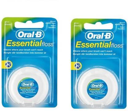 Oral-B Essential Waxed Mint Dental Floss Pack Of 2