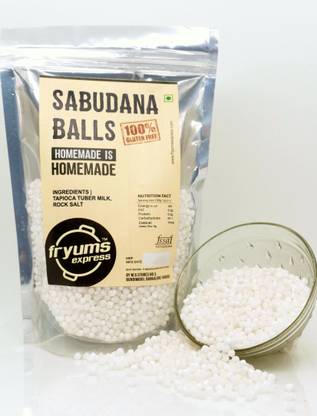 Fryums Express Sabudana Balls 100% gluten free tapoica sago javarsi Sago