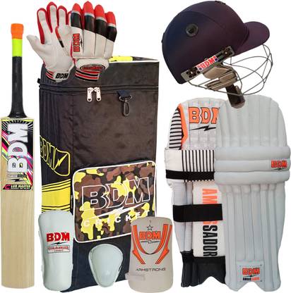 BDM Cricket Kit with Helmet - Size SH (Full Size) Cricket Kit